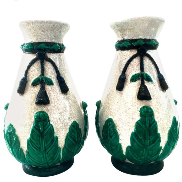 20th century pair of Chinese export crackle majolica signed pair vase - Picture 1 of 8